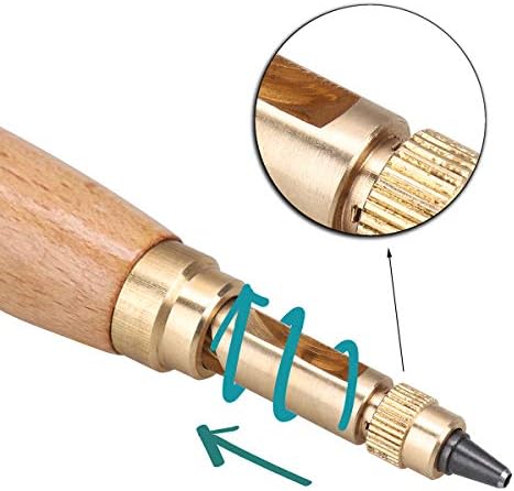 Podesivi alat za pričvršćivanje rupa za vijak, papirnati udarac, zanatski udarci, 6 vrhova veličine 1,5,2,2,5,3,3,3 mm, drva