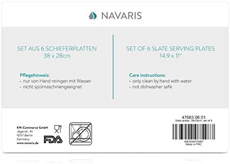 Navaris Natural Slate ploče za posluživanje - set od 6 mjesta za posluživanje služenja - veliki pravokutni