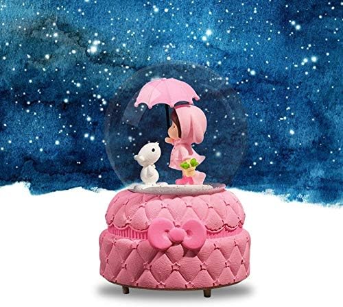Djevojka Heart Pink Snow Lanterns Crystal Ball Music Box Student Par Poklon ukrasi Rođendan Poklon