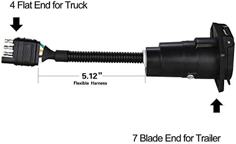 YONHAN 4-pinski do 7-pinski adapter za prikolicu svjetlosni Adapter 4-Smjerni ravni kamion na 7-Smjerni stražnji utikač sa montažnim nosačem za rješenja za vuču