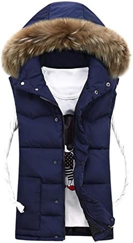 ADSSDQ rođendanski kapuljač nadupir jakna Muški trendy bez rukava jesen je toplo sa kapicama puffer jakna Zip Up Comfort Poliester11