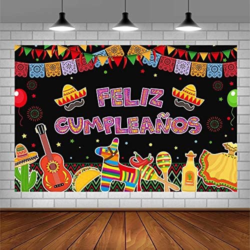 Sendy 10x7ft Feliz Cumpleaños pozadina meksički Fiesta Happy Birthday Party Dekoracije zalihe Cactus baloni