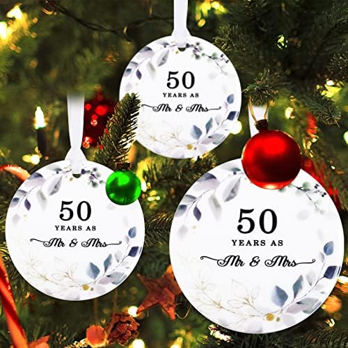 50 godina kao Mr & Mrs Anniversary Ornament, Jocidea 50th Wedding Anniversary Present 50th Wedding Gifts Anniversary Christmas Ornament 50th Wedding Anniversary Decorations-Mr and Mrs Gifts