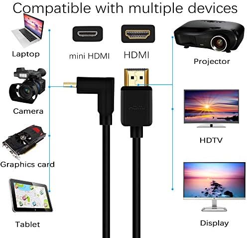 15cm Mini HDMI do HDMI kratki kabl, veliki brzina uglova od 270 stupnjeva Mini HDMI muški do HDMI 2.0 muški adapter 4k @ 60Hz Youcheng, za maline PI, tablet, kameru itd