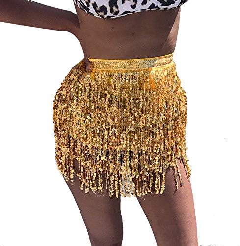 Žene 2023 Trpučka plesa HIP suknja Sequin Tassel Šal Rave suknja Skreno plesne performanse suknje Outfit Wrap