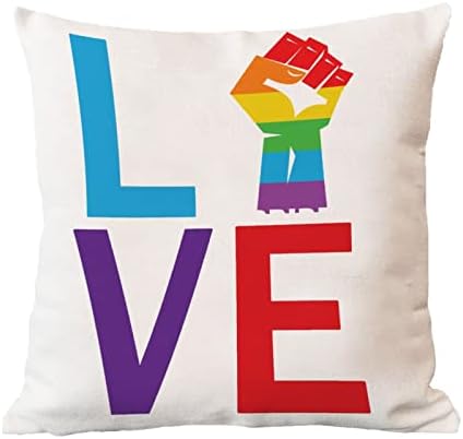 Love Pride Parade bacač jastuk za valentinovo jastuk jastuk Rainbow Pride gay lezbijski isti seks lgbtq cover cover kvadratni dekortaivni jastučnice za kućni dekor za kauč na razvlačenje za automobile 18x18in