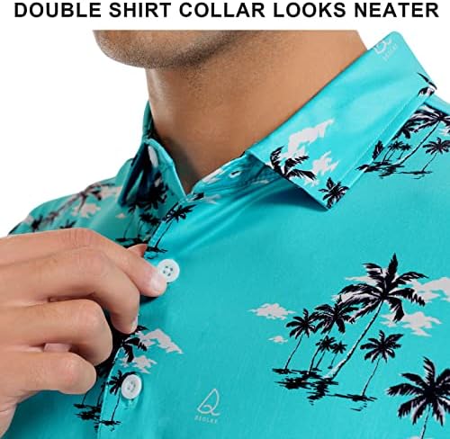 DEOLAX muške Golf košulje modni havajski performans vlaga Wicking Dry Fit muške Polo majice kratki rukav