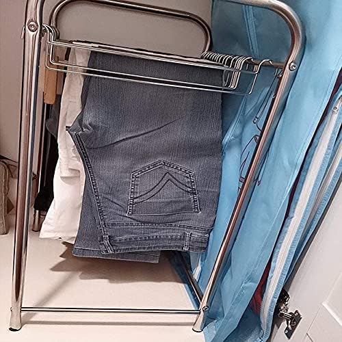 Zhangww Hlače vješalice za hlače od nehrđajućeg čelika s kukom, kotrljajućim kolica za traperice / suknje / suknje / kravate / ručnike / ručnike Ormari i skladištenje