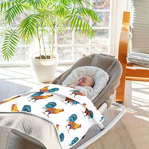 Swaddle pokrivač svijetlo pinotnik pamučnog pokrivača za dojenčad, primanje pokrivača, lagana mekana prekrivačica za krevetić, kolica, rakete, piletinu, 30x40 u