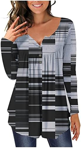 JJHAEVDY & nbsp; 2022 ženske pletene majice sa dugmetom sa V-izrezom za jesen zimu tunike sa dugim rukavima