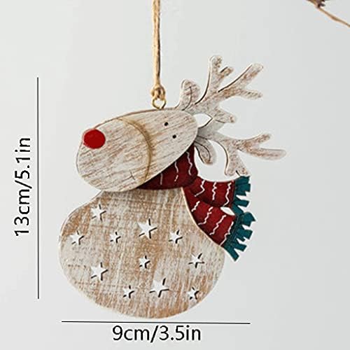 ANBIT 20pc Retro Božićni ukras Ornament Privjesak Božićni drveni vinski privjesak Božićna stablo