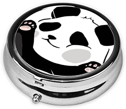 Smiješna Panda kutija za pilule, metalna okrugla kutija za pilule, kutija za pilule sa tri pretinca, laka za nošenje