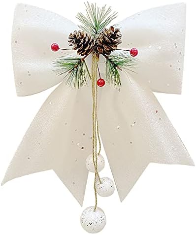 Lukovi lukovi ukrase sa pinama vijenac ornament orah Bowknot Božićni luk sjaj Xmas ukrasno drvo božićno ručno rađena mačka dekor mačja stakla