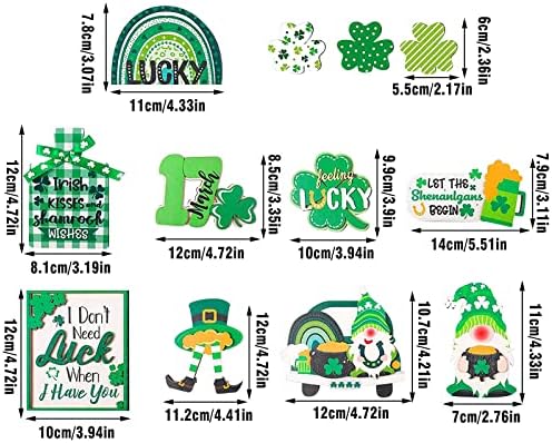 St. Patricks Dan Regied ladica Lucky Drveni stol znakovi zeleni gnome blok party center frizerski stol sa