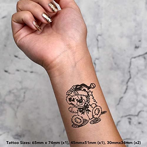 Azeeda 4 x 'xmas medvjed' privremene tetovaže
