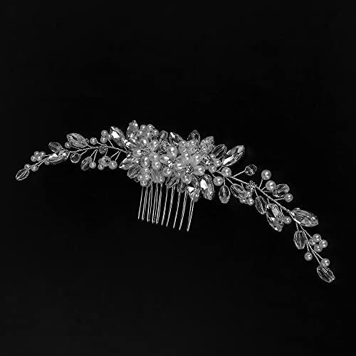 Vjenčanje Hair Accessories za mladenke, Vintage Bridal Hair Accessories Silver Full Pearl Cluster Flower