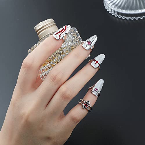 5pcs prstenje za nokte za žene djevojke, podesivo otvaranje Nail Art čari dodatna oprema, prst prsten prsten