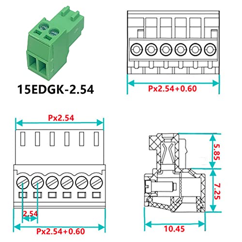 Jienk 5Set 2-pinski 125V 4A 2.54 mm 0.1 Pitch PCB Mount Screw Terminal Block konektor za 26-18AWG