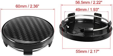 X Autohaux 4pcs 56,5 mm 60mm središnji hunk kapice HUBCAPS pokriva univerzalne dijelove kapica za glavu za automobil crne boje