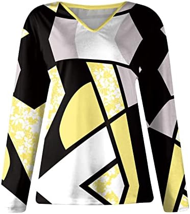 TUNIC TOP za gamaše za žene Elegantni leopard Print dugih rukava Pulovers V izrez Casual Loose Fit T majice