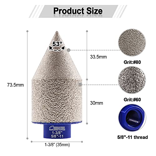 Shdiatool Diamond Chamfer bits 2inch glodalice za glodanje za povećanje oblikovanja porculanske pločice Mramor keramičkog granita 50mm