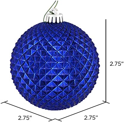 Vickerman 2.75 Cobalt Blue Durian Glitter Ball Ornament. Uključuje 12 ukrasa u pakovanju.