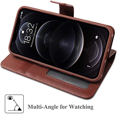 Amovo kompatibilan sa iPhone 12 Pro Max Case Wallet odvojiva [2 u 1] [prava koža][narukvica] [magnetna kopča]