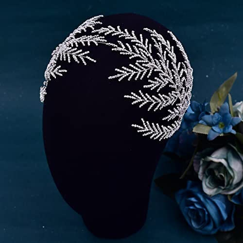Mopmap rhinestone vjenčanje Headpieces za mladu, Crystal Bride traka za glavu za vjenčanje, vjenčanje Hair Accessories