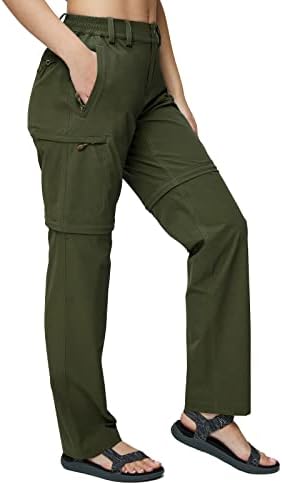 MIER ženske konvertibilne pantalone za planinarenje, lagane putne pantalone na otvorenom sa 6 džepova, brzo se suše i vodootporne
