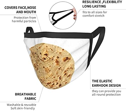 Burritos Giant Flour Tortilla Taco Face Maska za odrasle Crna prozračna mrežasti tkanini koji se