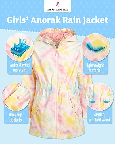 Kabanica za djevojčice URBAN REPUBLIC - lagani vodootporni kaput od anoraka - kišna jakna sa Vjetrovkom