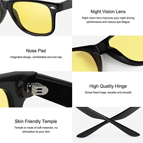 Naočare za noćni vid polarizirane protiv odsjaja, HD žute naočare za noćnu vožnju za žene i muškarce