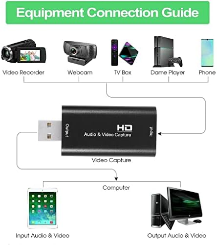 1080p HDMI kartica za snimanje Video zapisa, kartica za snimanje igara Adapter za snimanje zvuka HDMI na USB, uređaj za snimanje zapisa za Streaming, emitovanje uživo, Video konferencije, nastavu, igre