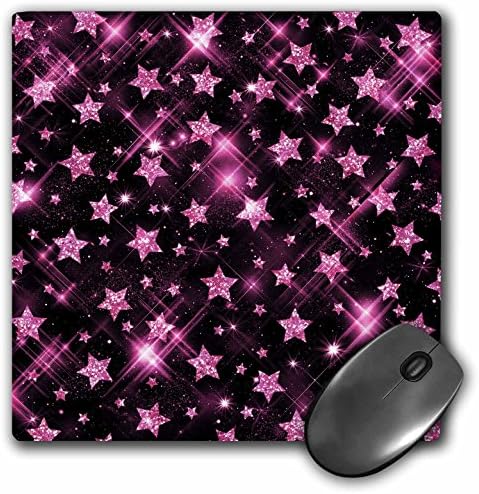 3Droza LLC 8 x 8 x 0,25 inča jastučić za miš, sjajne zvijezde Pink