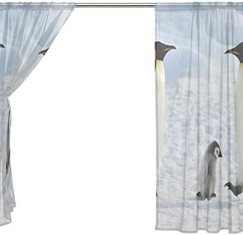 Porodica Alaza Penguin The SCheer Window zavjesa ploča 55x78 inča za dnevni boravak Spavaća soba Dječja soba 2 komad