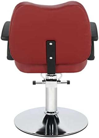 ZHUHW Barber stolica Crvena PVC nosiva 150kg kožna okrugla gvozdena baza berberska stolica