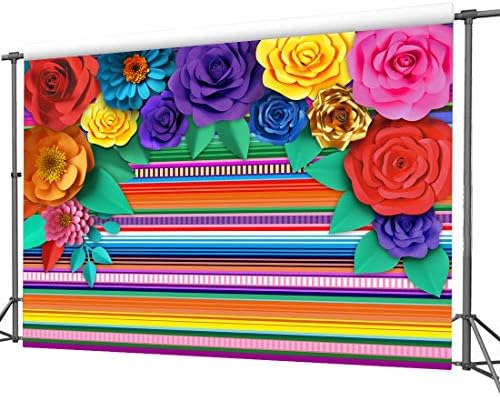 Meksička tematska zabava prugasta pozadina Fiesta Cinco De Mayo Papirno cvijeće pozadina dekoracija zabave