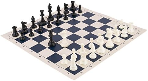 The House of Staunton Tournament chess Pieces and Chess Board Combo-Triple Weighted - by US Chess Federation