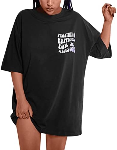 Suhe tehničke majice ženske grafičke modne majice Drop Slogan Tee Oversized Printed Shoulder Ženska Ženska bluza
