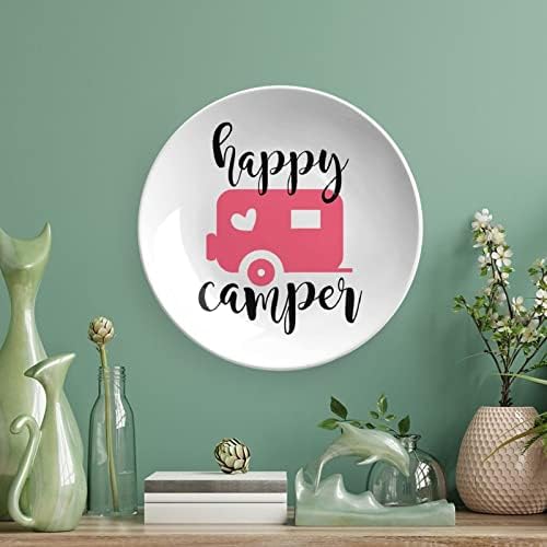 Sretan kamer Kamp keramički dekorativni tanjur sa zaslonom za viseći prilagođeni godišnjički vjenčani vjenčani