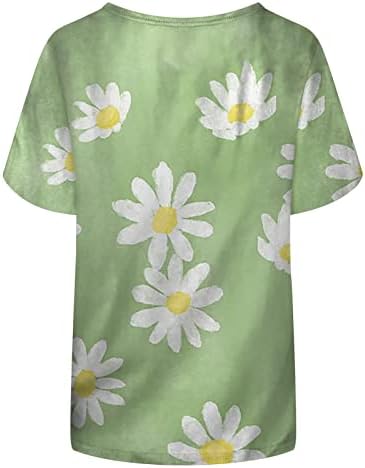 Suncokret za ispis grafički okrugli vrat majica za žene kratki rukav tee vrhovi vintage ljetna