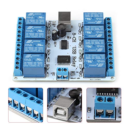 8 kanalni 12VDC tip B releji Plug in releji USB modul relejne ploče USB Relejni kontroler za automatizaciju