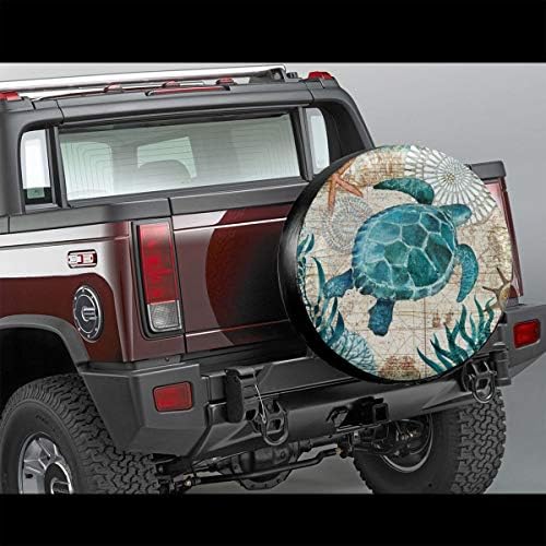 MSGiide Rezervni poklopac guma za morsku kornjaču za Jeep prikolice RV kamion 14 15 16 17 inča Sunčana krema