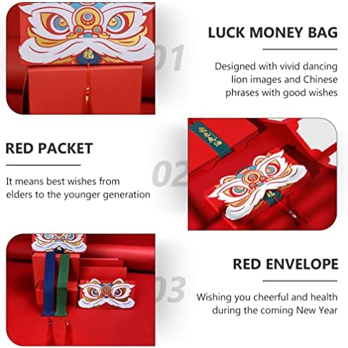 Amosfun kineska crvena koverta 2022 kineske crvene koverte džepovi godina koverti HongBao Lucky Money Paketi za Proljetni Festival Kid pokloni Luck Money Pouch Kids Presents