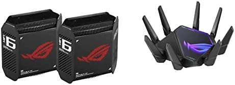 ASUS ROG Rapture GT6 Tri-Band WiFi 6 Gaming Mesh WiFi sistem & amp ;ROG Rapture WiFi 6E Gaming Router-Quad-Band, 6 GHz spreman, Dual 10g portovi, 2.5 G WAN Port, Aimesh podrška