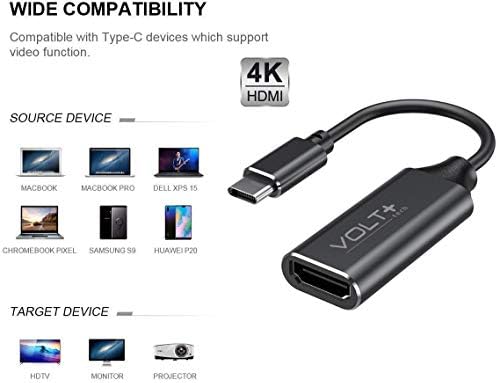 Radi na Volt Plus Tech HDMI 4K USB-C kompatibilno sa Bose MietComfort 45 Profesionalni adapter sa digitalnim izlazom 2160p, 60Hz!