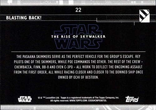 2020 TOPPS Star Wars Raspon Skywalker Series 2 Blue # 22 eksplozija natrag Rey, Chewbacca Trgovačka kartica