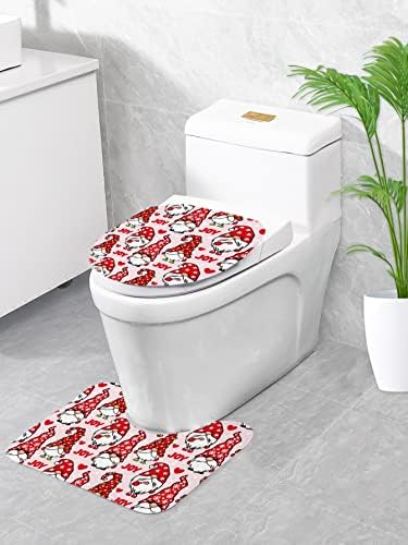 Abzekh Božićni ukrasi -hristmas kupaonice 1pc Božićni gnome uzorak ćilim kupaonicom ili 1pc tuš