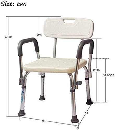 Stolice za kupanje, tuš stolica za kupanje kupaonice kupaonica sjedalo - lagani aluminij - sa naslonom - stariji ljudi sa smanjenim skladištem mobilnosti 200 kg