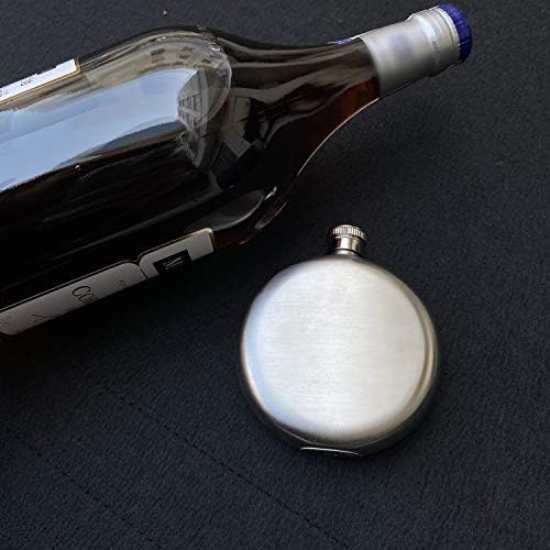 Rriboudwan Hip tikvice za alkohol, okrugla tikvica od 5 oz, tikvica od nerđajućeg čelika za alkohol za muškarce / žene srebro